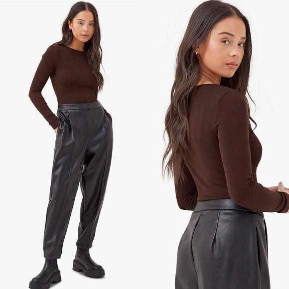 4th & Reckless | Anthropologie Women’s Peppa Bodysuit Top Medium Brown - Picture 2 of 10